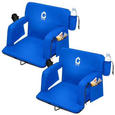 Larges sièges de stade pour gradins avec support pour le dos, 6 fauteuils de gradins réglables à 6 positions avec accoudoirs, porte-gobelet et coussin épais, grandes poches pour les sports et les compétitions en plein air