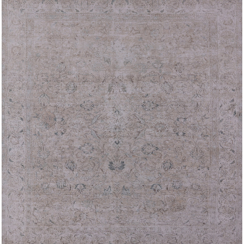 Tapis oriental gris Reza, Carré 4 pi