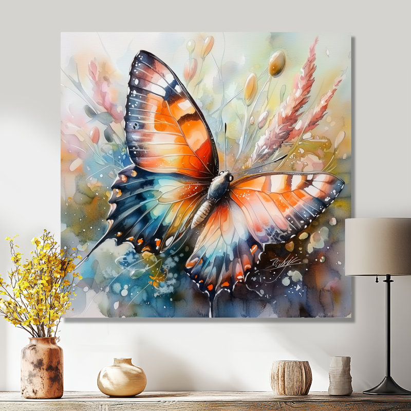 «Butterfly Wings Of The Summer I», impression d'art mural papillon, H 16 po x l 16 po, Toile tendue, Ne s’applique pas