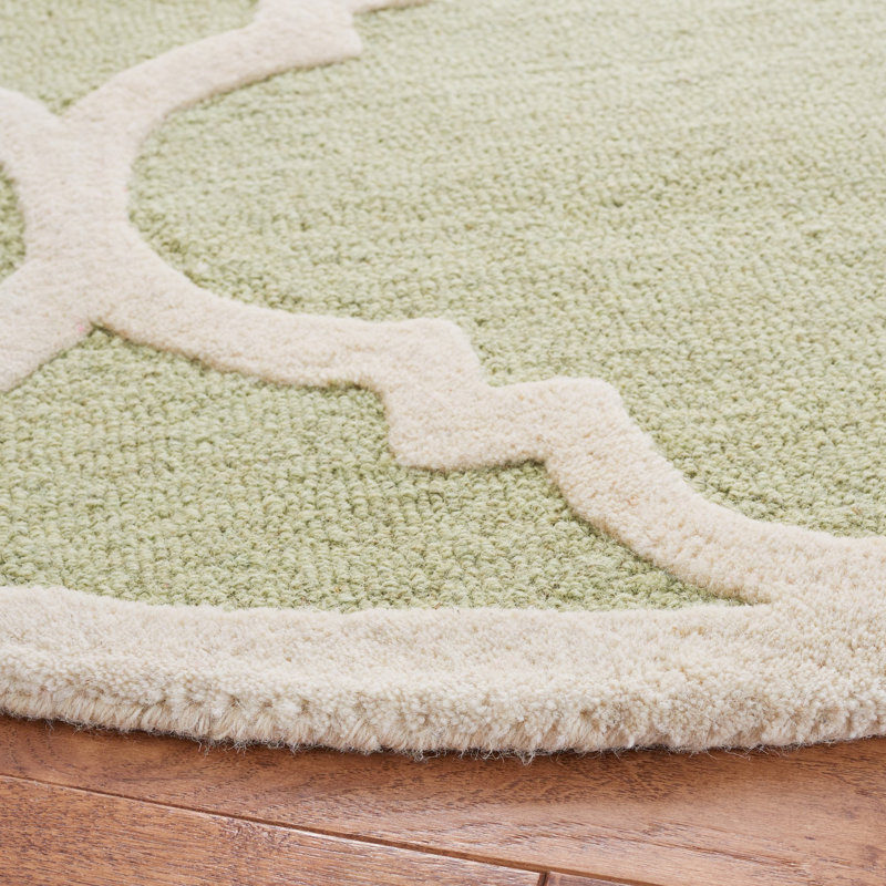 Cannen Hand Tufted Wool Geometric Rug, Round 6'