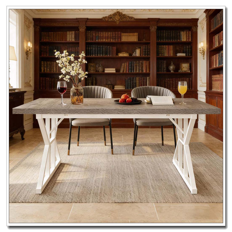 Table de cuisine, table de salle à manger, Gris, blanc