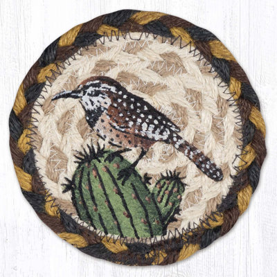  Pinecone Printed Round Coaster – 5" H Eco-Friendly Table Protection