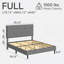 Base de lit pleine grandeur en lin, structure de lit plateforme tapissier avec tête de lit réglable, support de lattes en bois, aucun sommier requis, assemblage facile, gris-556457181-556457182