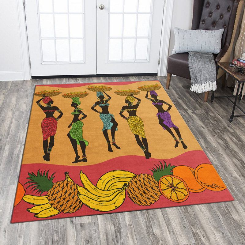 Stylish Woven Carpet (3.1 x 4.6 ft), 100% Polyester, Non-Slip Felt Dot Underside | Raschel Knitting, 0.4 in Pile Height | Machine Washable, Digital Print Design | Perfect for Living Room, Bedroom & Office Decor