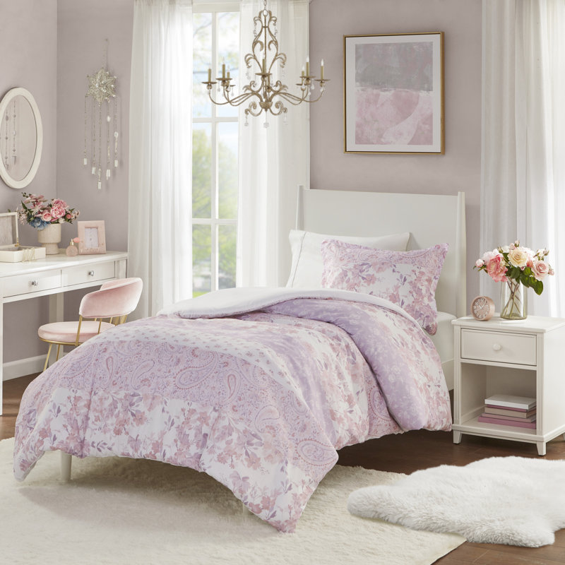 Literie romantique en polyester à motif floral rétro pour un sommeil douillet