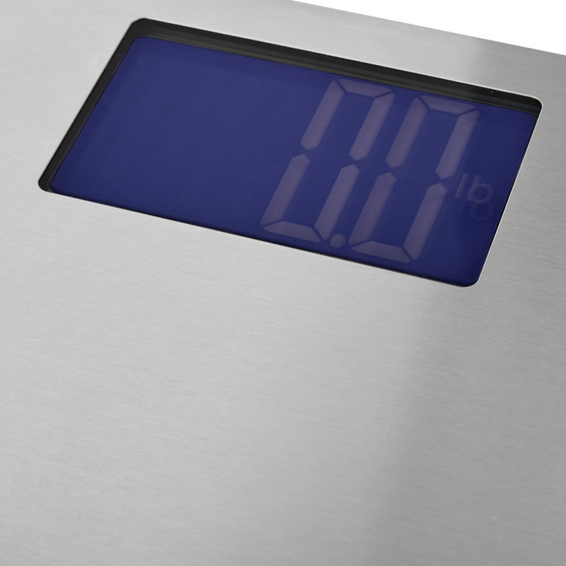 Pèse-personne numérique Bath Bliss, capacité de 400 lb | Plateforme en acier inoxydable | Grand présentoir de 4 pouces | Pèse-personne de conception mince