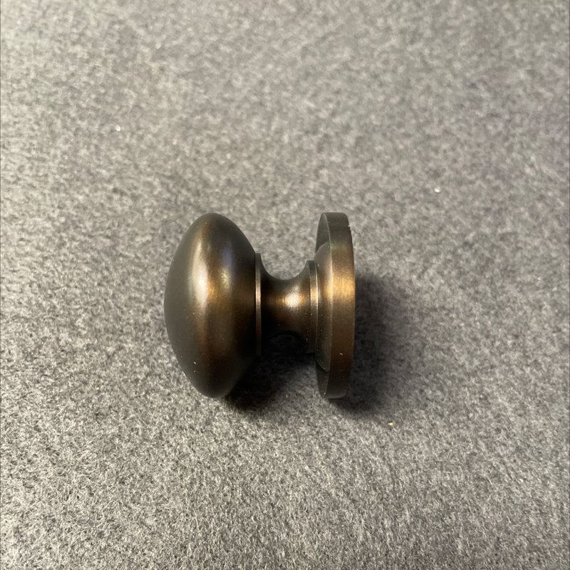 (5 Pack) 1-1/4 inch Knob With Attached Backplate Rubbed Bronze