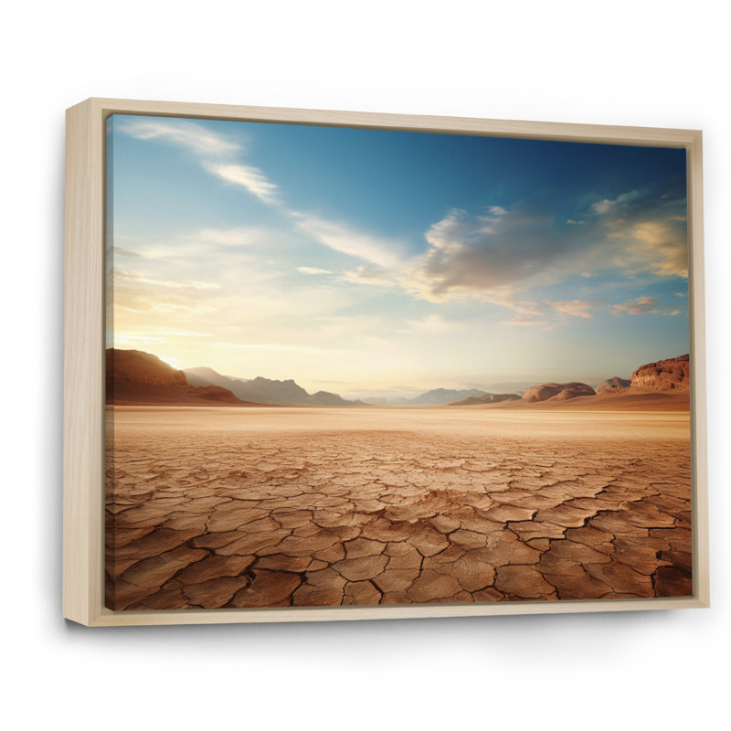 Scénique paysage désertique infini horizon V, Cadre naturel flottant, H 24 po x l 32 po x P 1 po
