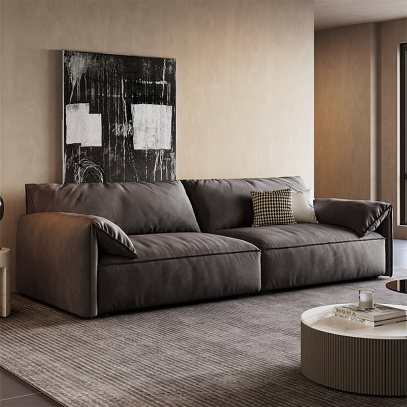 85.83" Dark Gray 100% Polyester Modular Sofa cushion couch