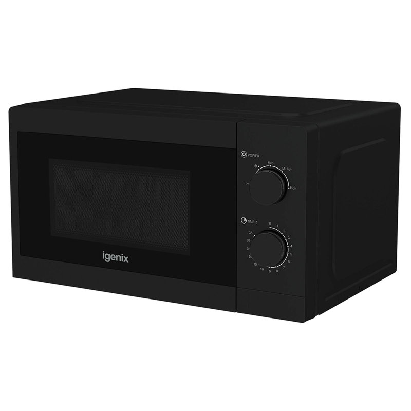 Igenix 20L 800W Manual Microwave Black, Black, 3.3