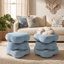 Repose-pieds rembourré moelleux en chenille Alex-132146227