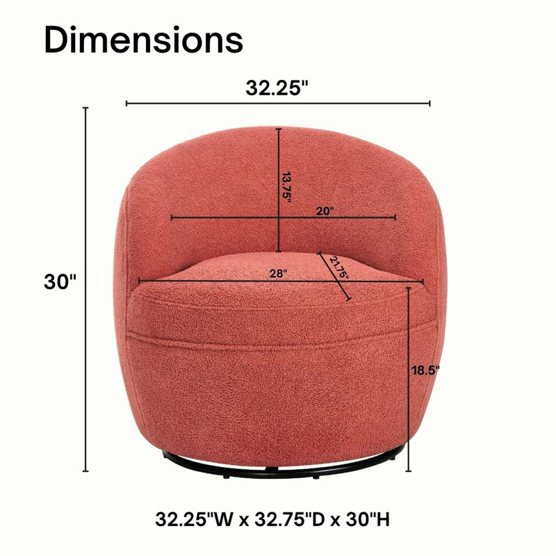 Chaise pivotante 360 avec couleur corail - Accent moderne pour une ambiance détendue