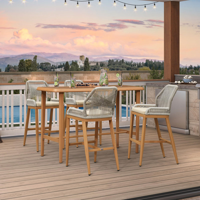  Table de patio pour salle à manger, 41.34" H x 62.6" W x 25.59" D, Teck