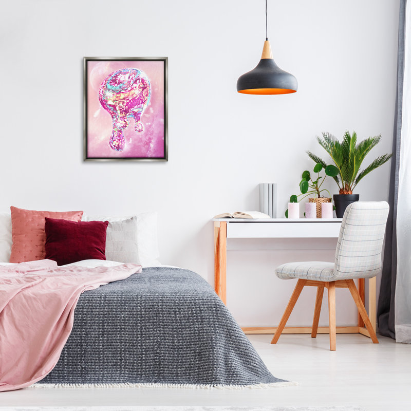 «Dripping Disco Ball Floater Frame» par Ziwei Li sur, Cadre flottant gris lustré, H 31 po x l 25 po
