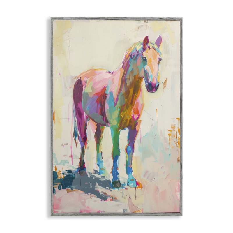 Reproduction d'art giclée sur un cheval au coucher du soleil par Petal Prints Design, Estampe numérique Farmhouse