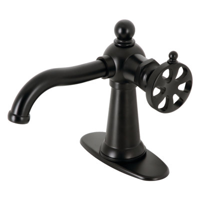 Kingston Brass Belknap Single-Handle 1-Hole Deck Mount Bathroom Faucet with Push Pop-Up and Deck Plate