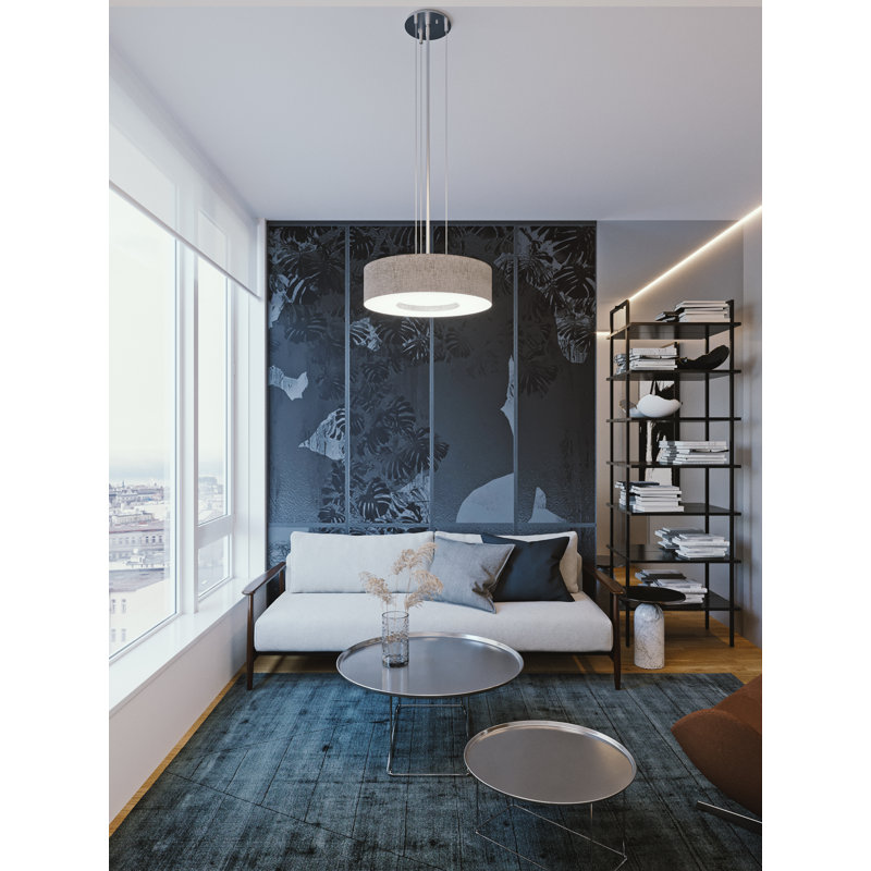 Luminaire suspendu 1 lumière, H 3,75 po x l 12,25 po x P 12,25 po, Gris