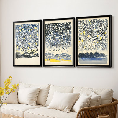 ABSTRACT Series DLxxviii - Toile tendue avec châssis sur mesure - 3 pièces