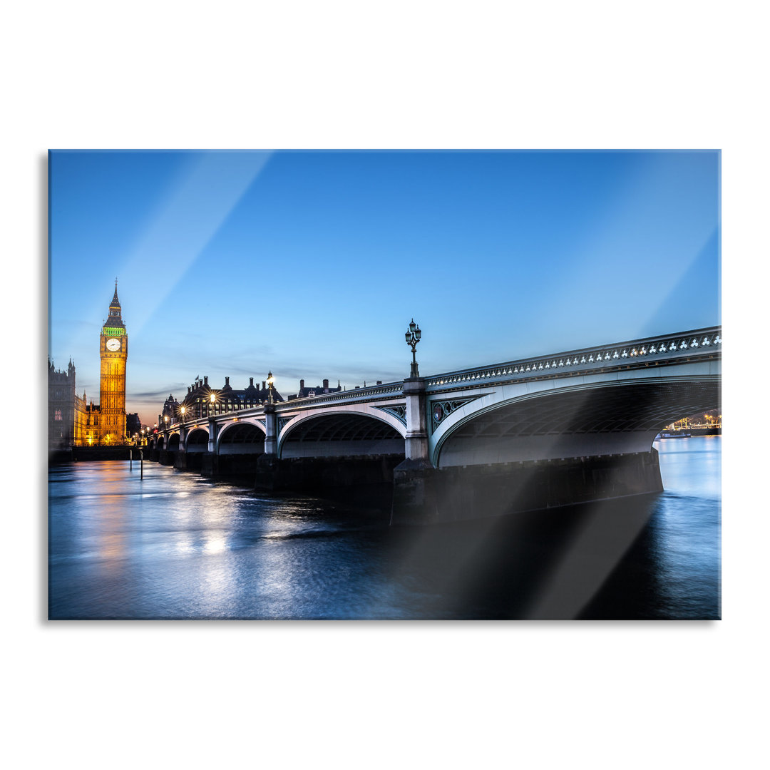 Glasbild Westminster Bridge Big Ben