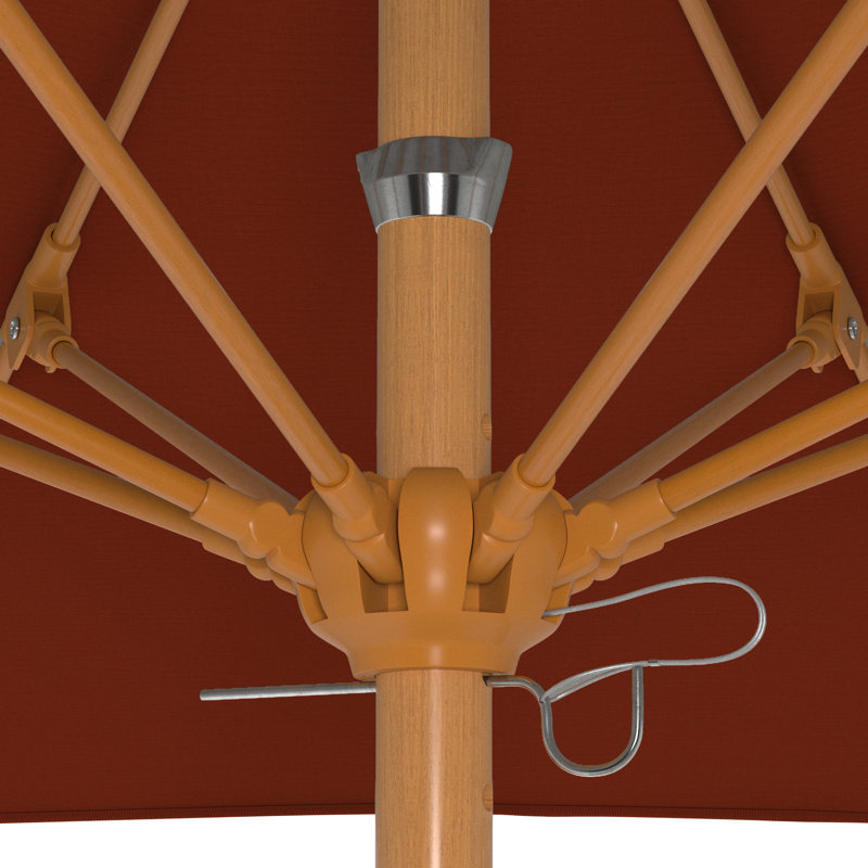 Parasol en bois de teck 7,5 pi, 96" H x 85" W x 85" D, Brick
