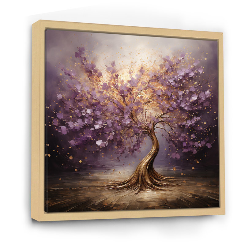 «Mauve Magictree Essence», art mural arbre, H 16 po x l 16 po, Brun