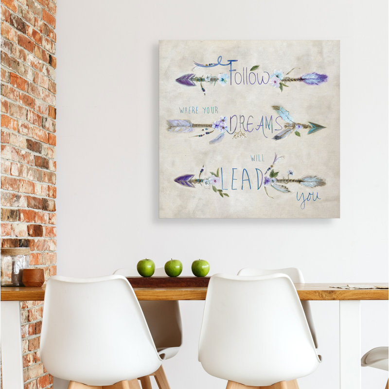 «Boho Arrow Dreams», peinture sur toile tendue, H 10 po x l 10 po x P 1,5 po