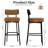 24'' Faux Leather Ronan Set Of 6, Counter Height Ronan With Backs, Upholstered Counter Chairs For Kitchen Island-1985144044