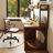 Light-walnut + Black L-Shaped Solid Wood + Iron desk-1701294225-1701294221