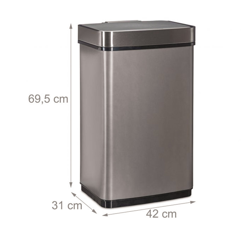 Jailyne Stainless Steel 60 Litre Motion Sensor Rubbish Bin