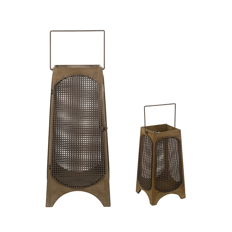 Ensemble de 2 lanternes bougie en métal