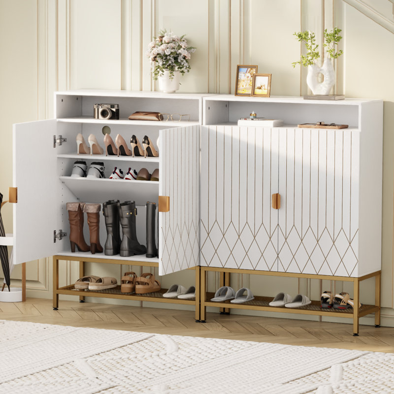 Armoire de rangement pour chaussures 20 paires à 5 niveaux avec portes