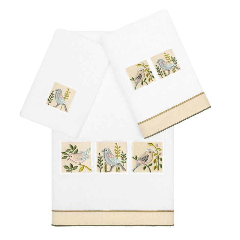 3 Piece Turkish Cotton Towel Set, White