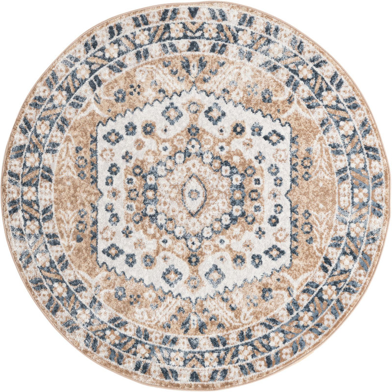 Deral Oriental Indoor Rug, Round 3'
