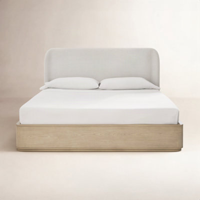 Lucie Linen Upholstered Wingback Bed