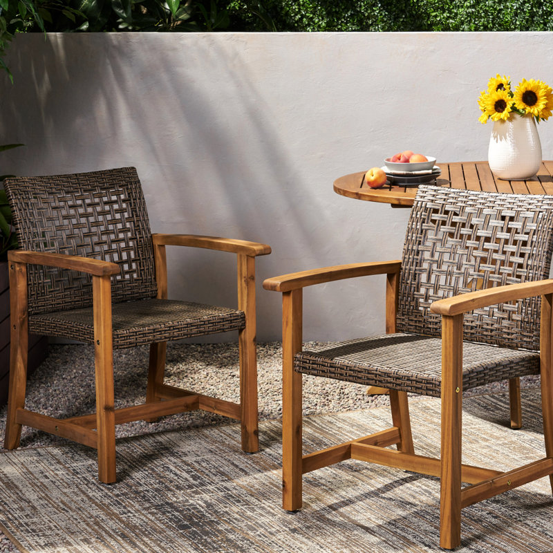 Chaise de salle à manger de 2 pièces en bois avec finition P 23,7 po x l 25,6 po H 32,79 po