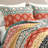 Turquoise/Orange/Yellow Reversible 3 Piece Duvet Cover Set-1765591083