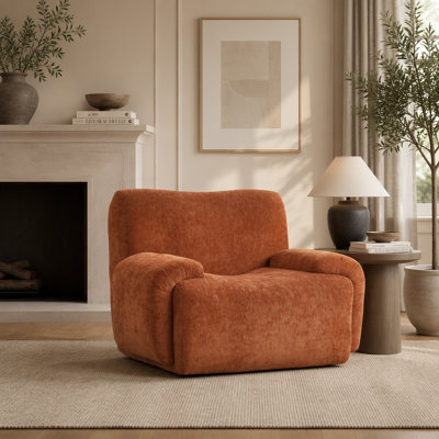 Fauteuil d'appoint 43 po à rayures verticales et à rayures verticales avec siège profond 43 po