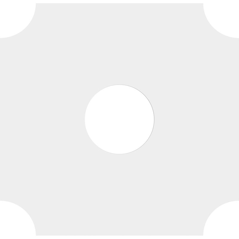 20"OD x 7"ID x 12"C x 1"P Locke Architectural Grade PVC Contemporary Ceiling Medallion, 1" H x 20" W x 20" D