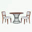 Ensemble de salle à manger rond avec 2 chaises rembourrées-94065771-94065779-94065783