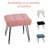 Teddy Fleece Upholstered Vanity Stool with Metal Legs，Pink-391513713