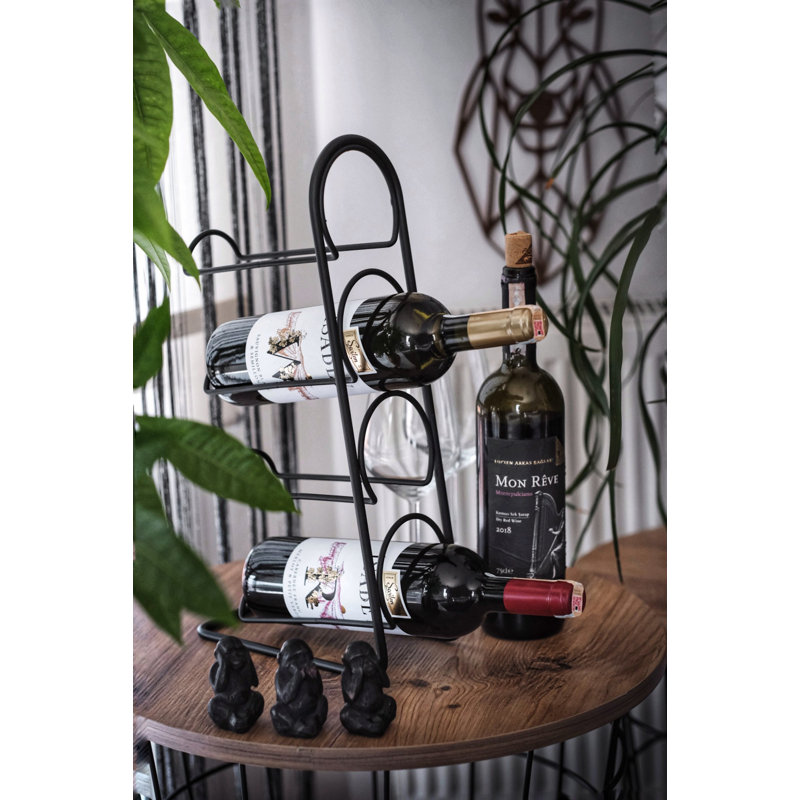 Metal Frame 4 Compartments Wine Bottle Holder