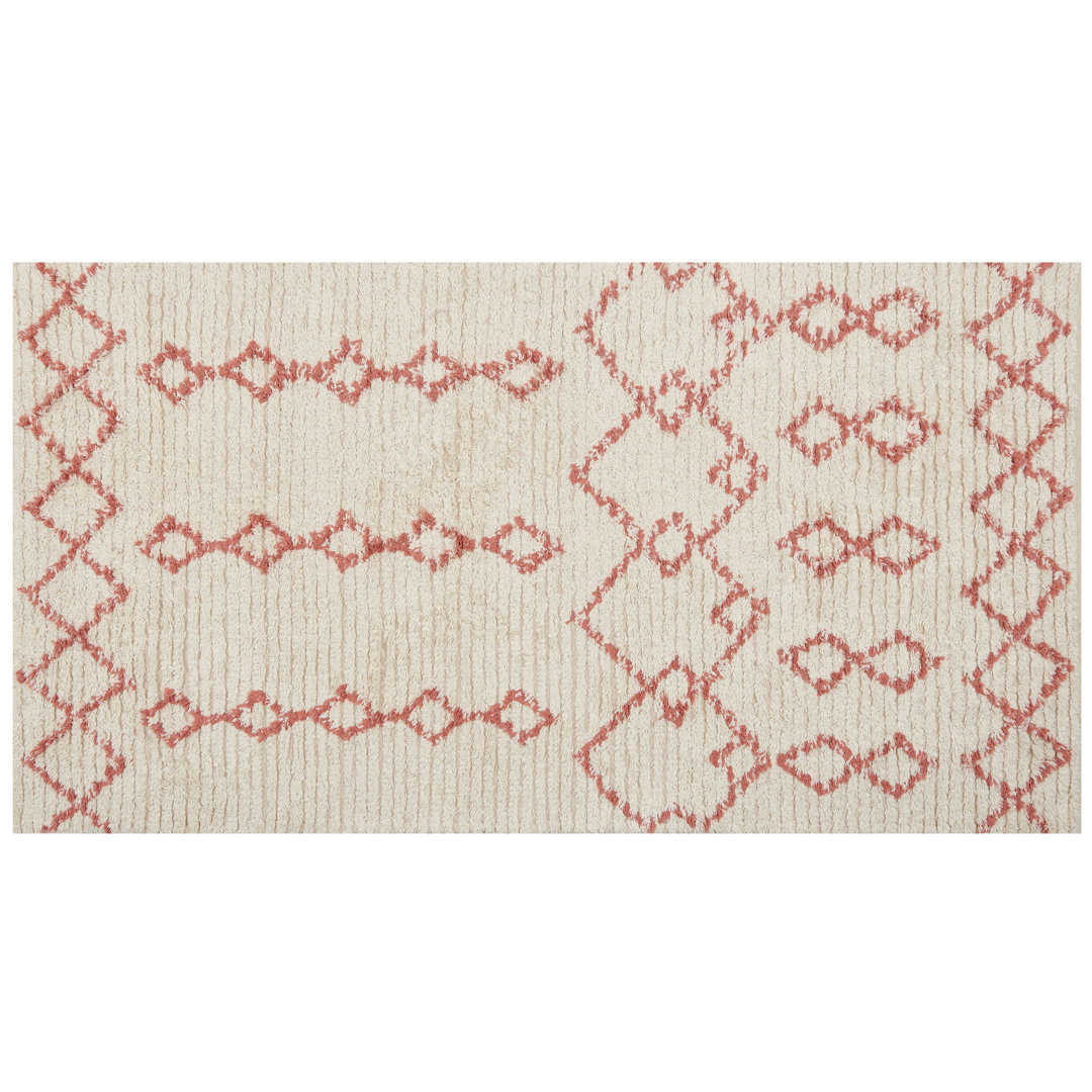 Handgefertigter Teppich Walberg in Beige/Rosa