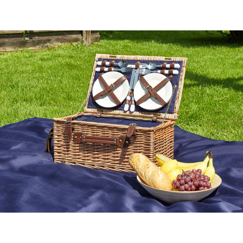 4 Person Wicker Picnic Hamper Natural CREPES