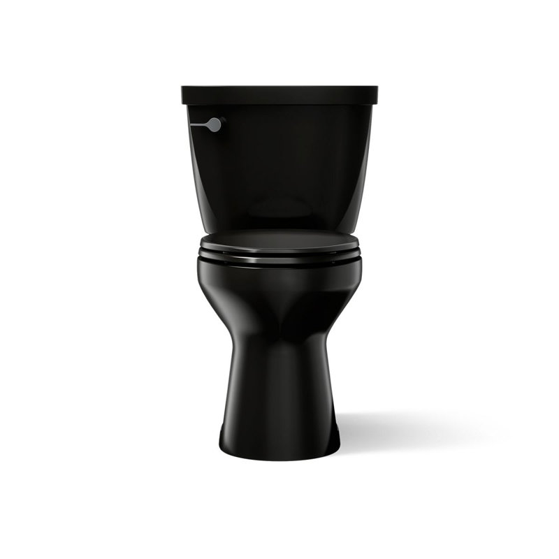 Cimarron 1.6 GPF Elongated Two-Piece Toilet (Seat Not Included), Black, Left-Hand