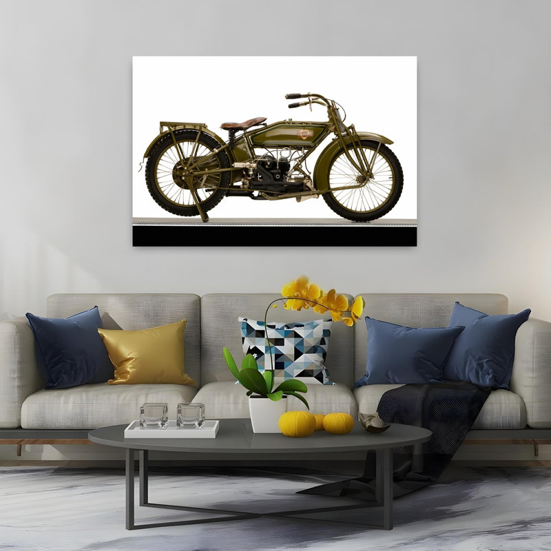 1919 Harley Davidson 584Cc Model W Sport Classic Abstract Landscape Nature Art mural, H 40 po x l 60 po