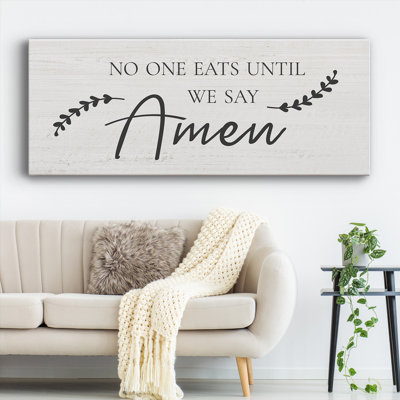 «Say amen», art textuel sur toile tendue