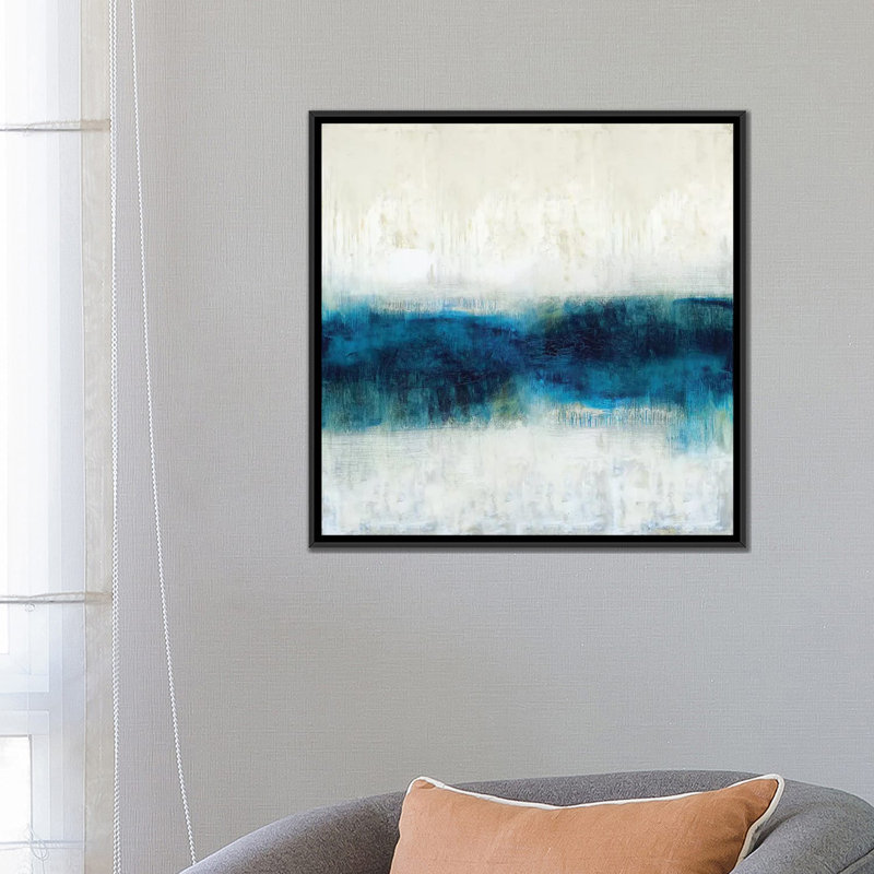 «Emerge I», reproduction sur toile, H 18 po x l 18 po x P 1,5 po, Toile avec cadre noir, Pas de tapis
