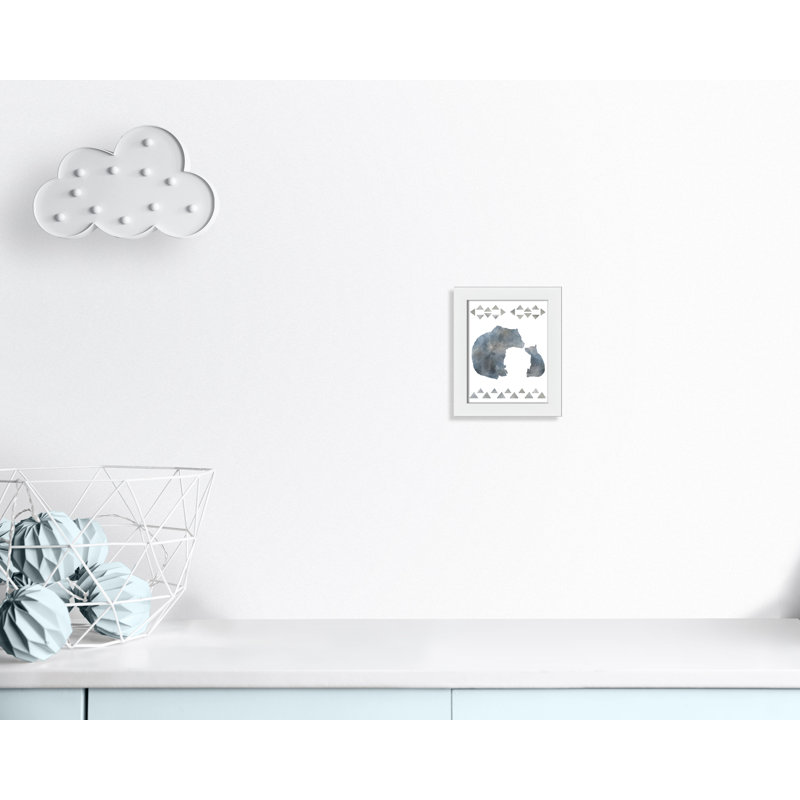 «Little Man Cave Bears», art encadré, H 10 po x l 8 po x P 0,63 po, Cadre blanc