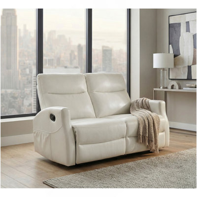 Causeuse inclinable contemporaine beige avec passe-partout en similicuir 1pc