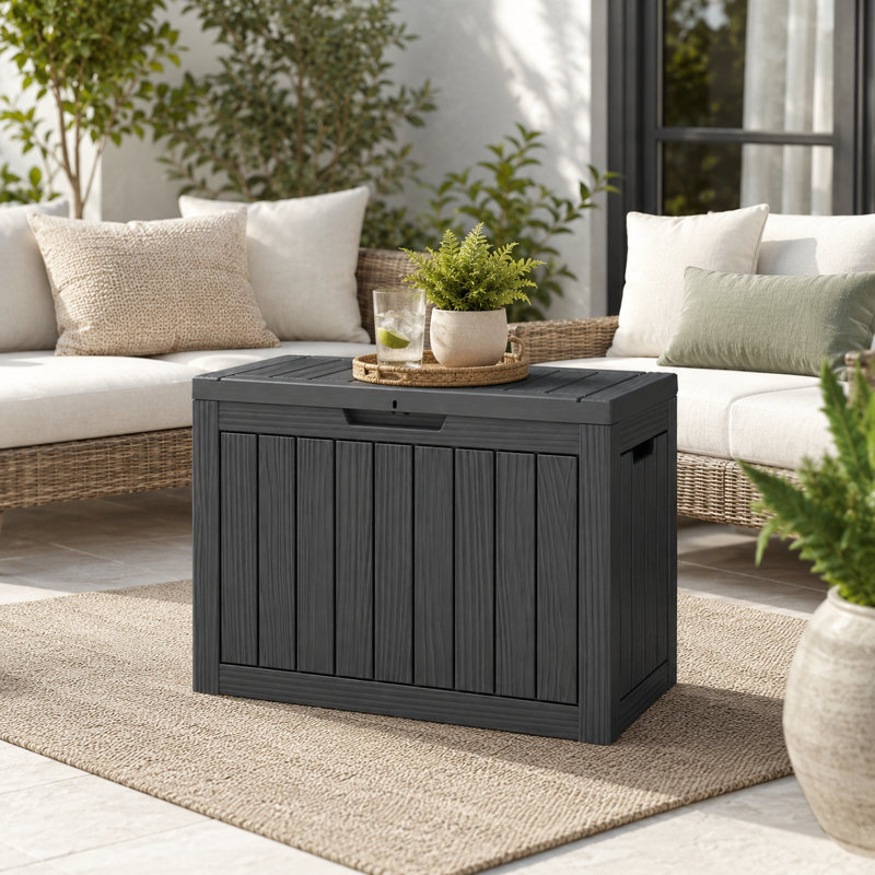 Boîte de rangement en résine résistante à l'eau avec siège de rangement P 30,75 po x l 17 po